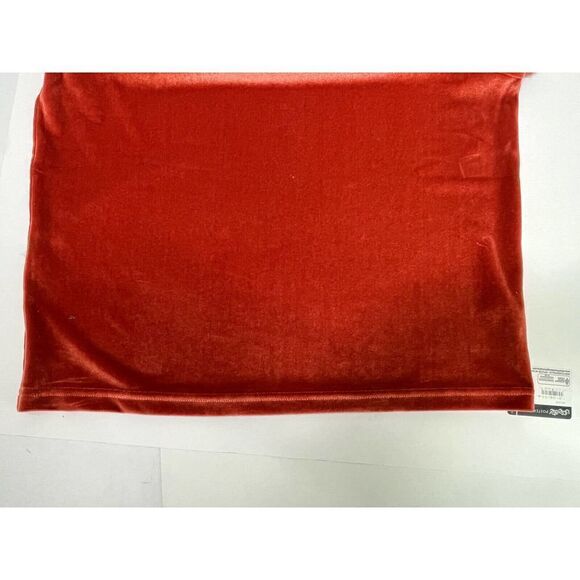 Madewell Velvet VelourTop Womens Small Burnt Orange Short Sleeve Boxy Mock Neck - Picture 10 of 13